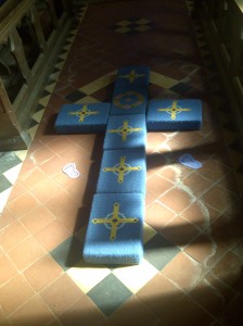 Preparation for Lent prayer morning in Mollington church.